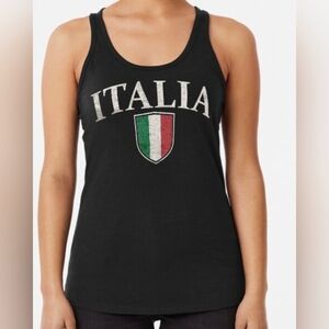 Italia Womans Black  Tank Top M